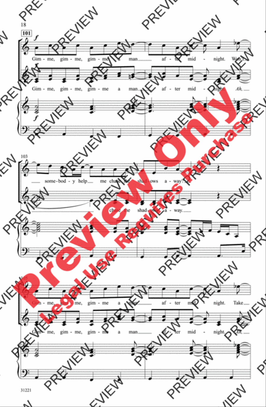 Girls Gone ABBA (A Medley) Women's Choir scores gallery preview page 18