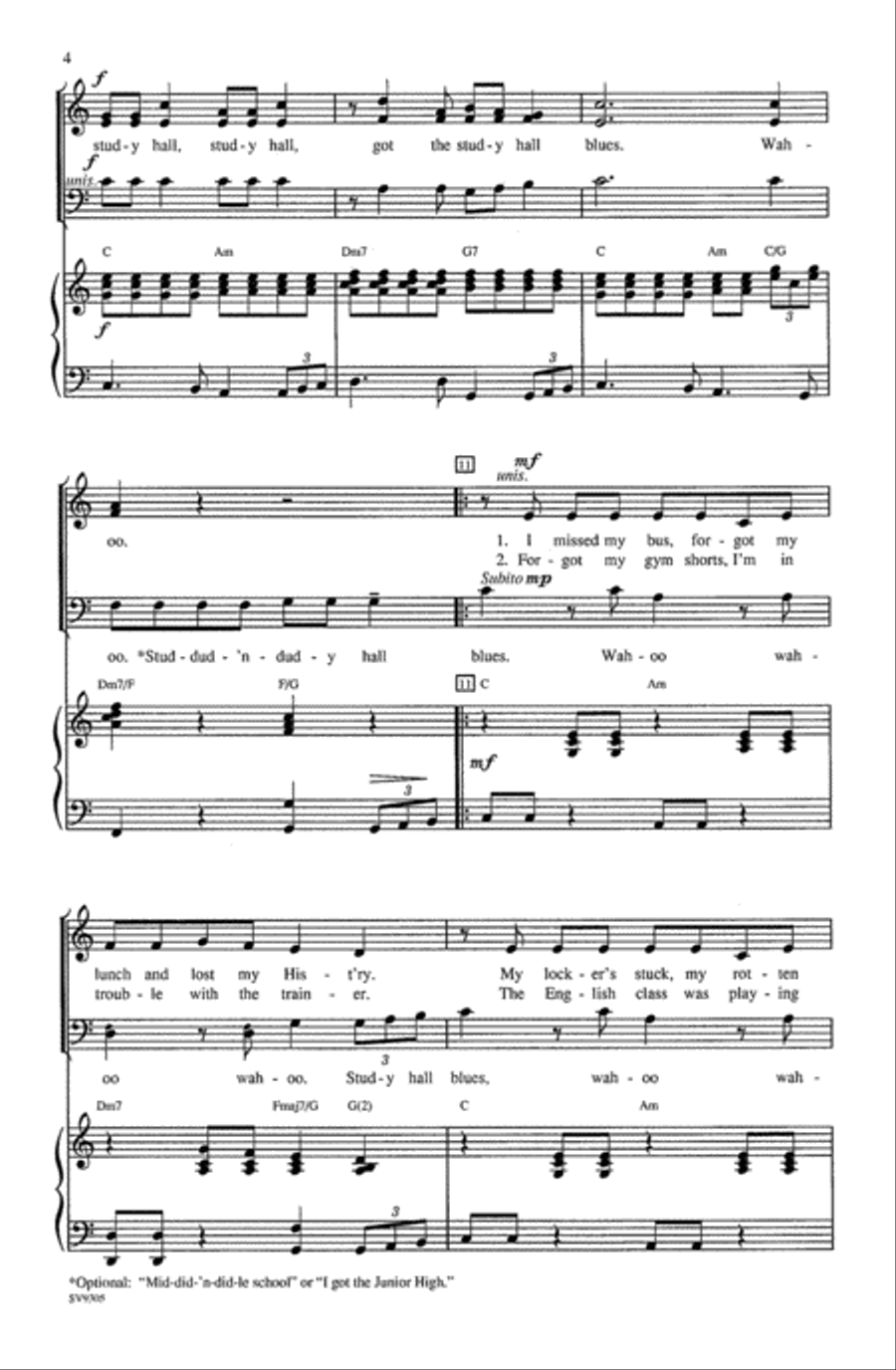 Study Hall Blues Choir scores gallery preview page 2
