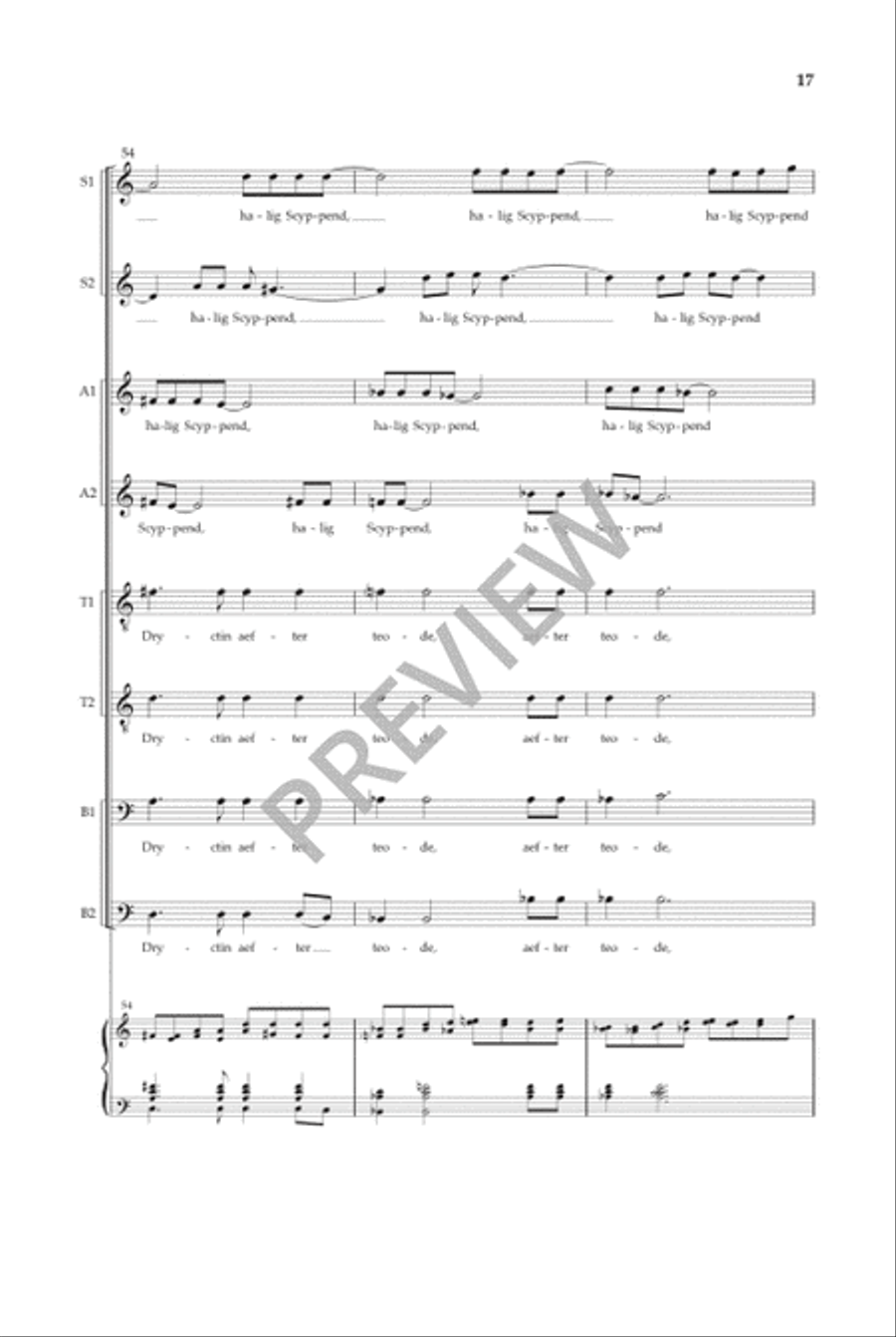 Caedmon's Hymn SSAATTBB scores gallery preview page 18