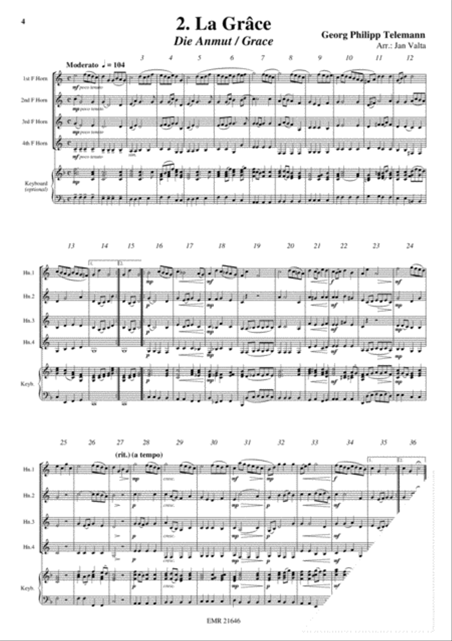 12 Heroic Marches French Horn Quartet scores gallery preview page 4