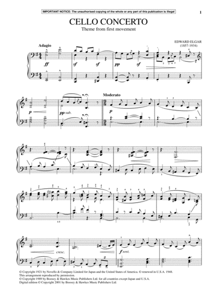 Cello Concerto In E Minor, Op. 85 (First Movement Theme)