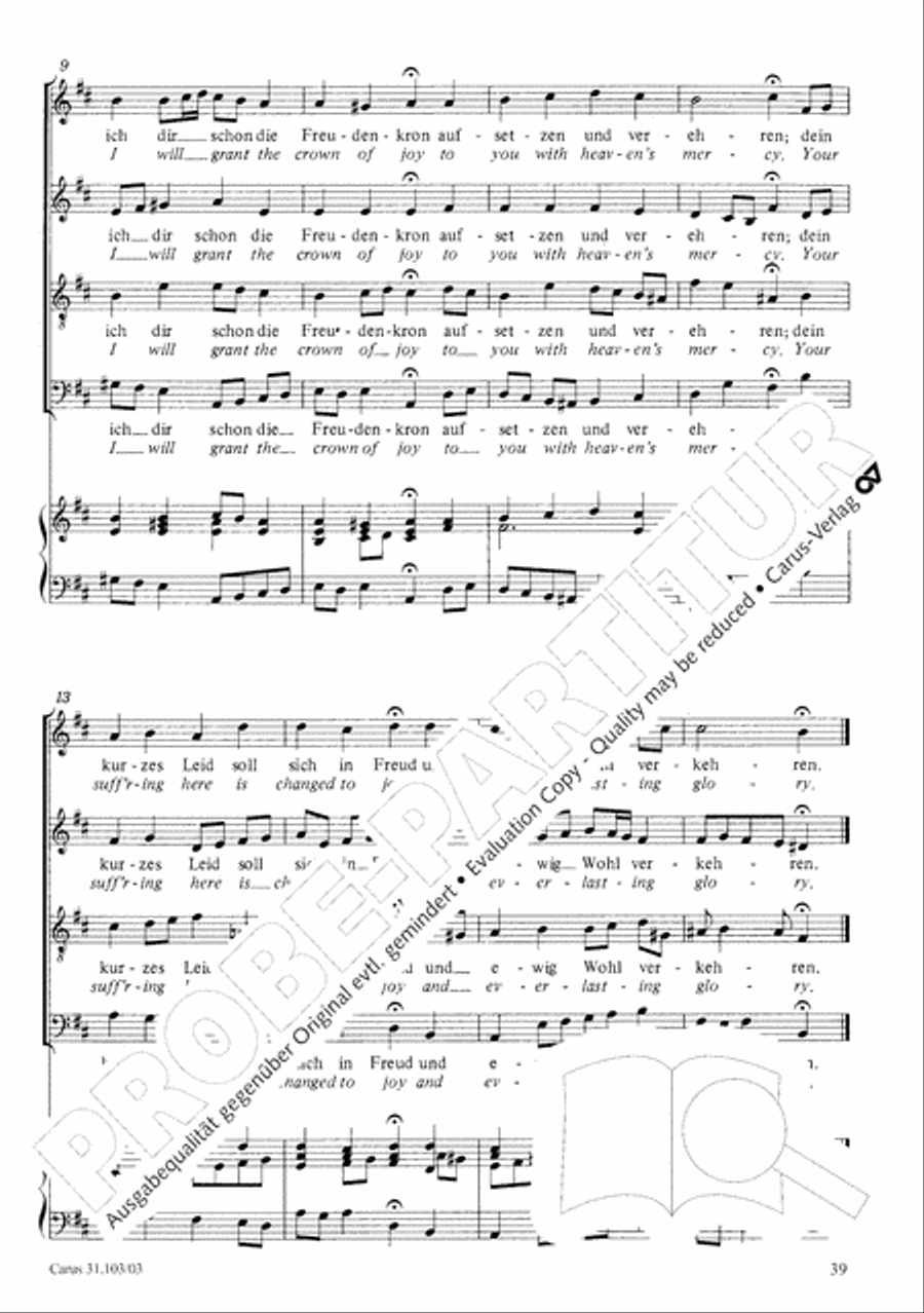 You shall be weeping and crying (Ihr werdet weinen und heulen) 4-Part scores gallery preview page 40