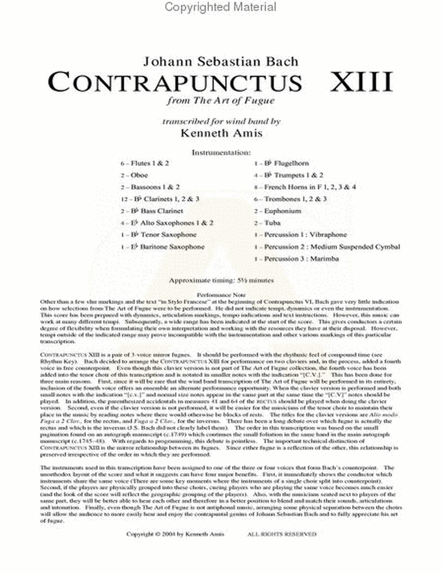 Contrapunctus 13 - STUDY SCORE ONLY image number null