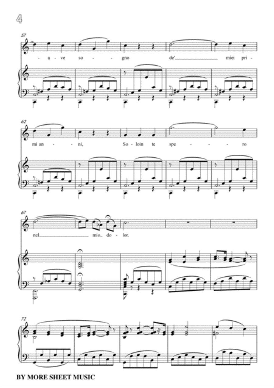 Bellini-Sogno d'infanzia in C Major,for Voice and Piano Voice Solo scores gallery preview page 6