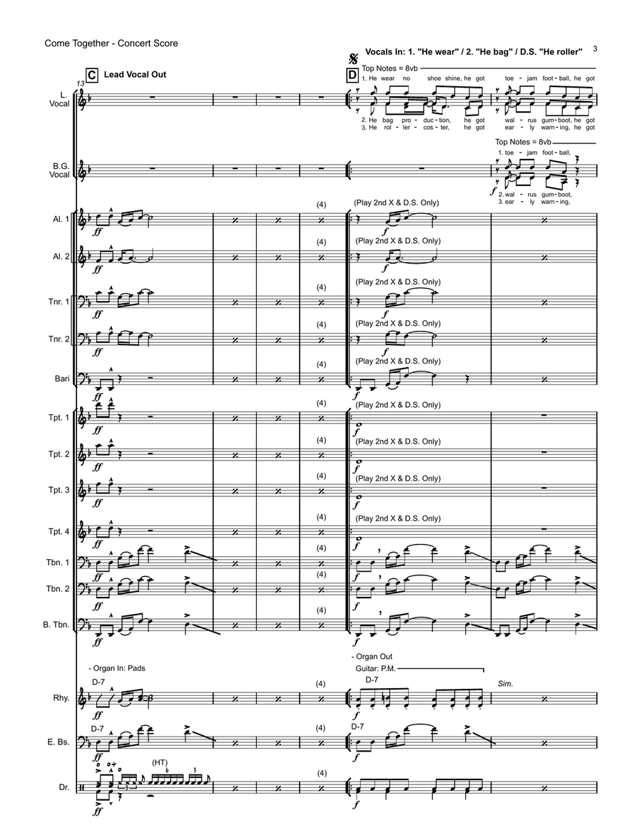 Come Together Jazz Ensemble scores gallery preview page 3