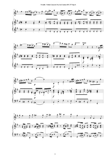 Vivaldi - Violin Concerto No.2 in E minor 'Il Favorito' RV 277 Op.11 for Violin and Cembalo (or Pian image number null