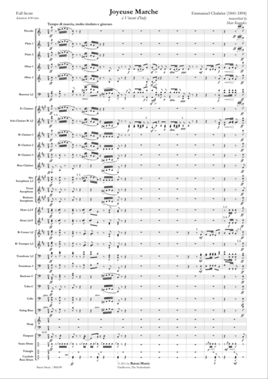 Joyeuse Marche Concert Band scores gallery preview page 2