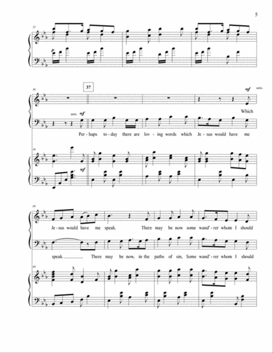 I'll Go Where You Want Me to Go 4-Part scores gallery preview page 5