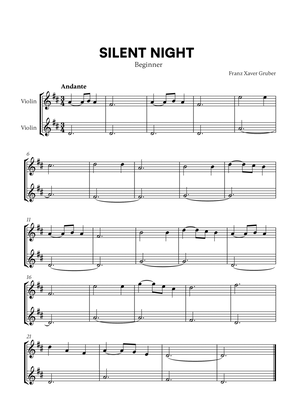 Franz Xaver Gruber - Silent Night (Beginner) (for Violin Duet)