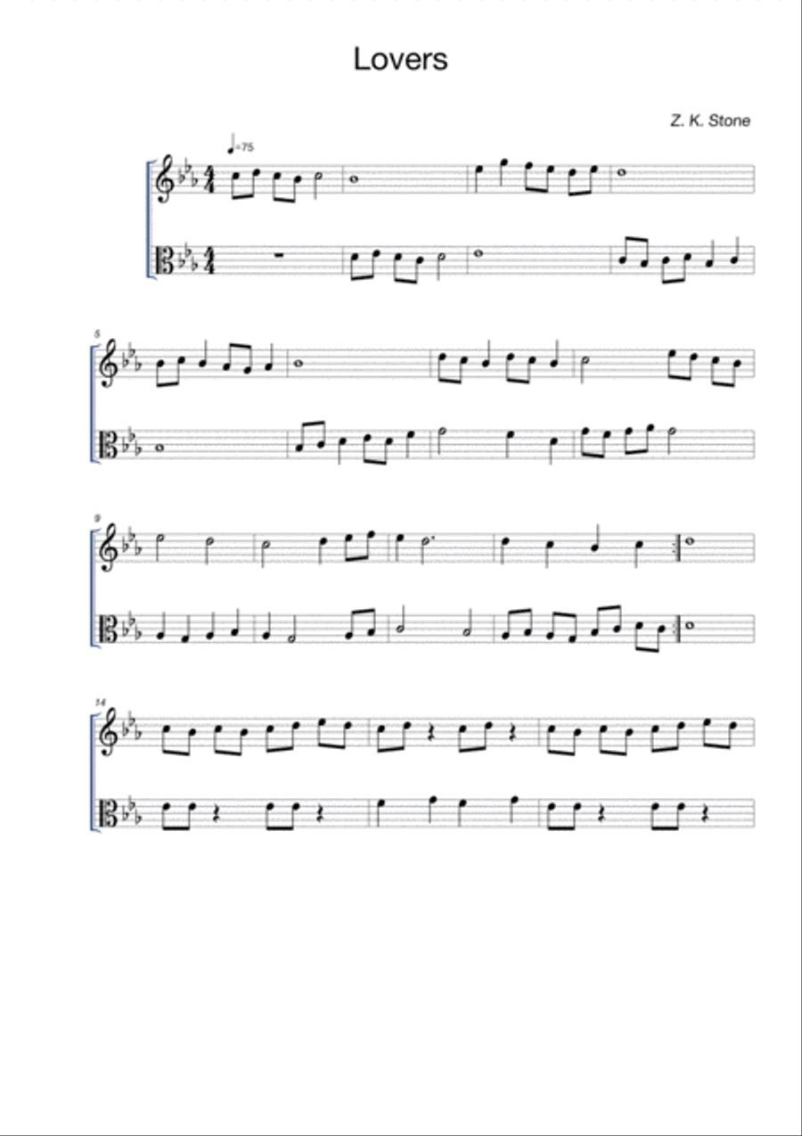 Lovers String Duet scores gallery preview page 1