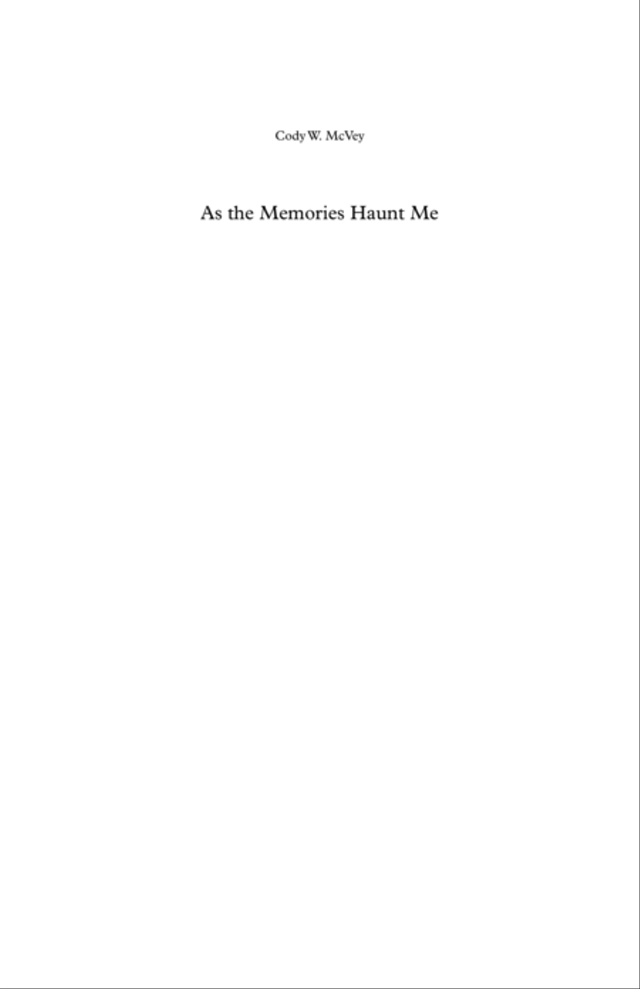 As the Memories Haunt Me As the Memories Haunt Me Concert Band scores gallery preview page 1