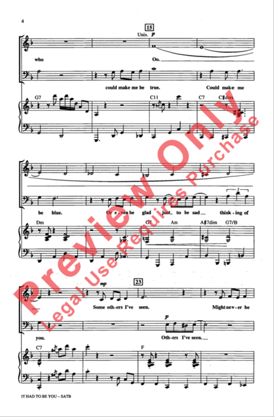 It Had to Be You 4-Part scores gallery preview page 4