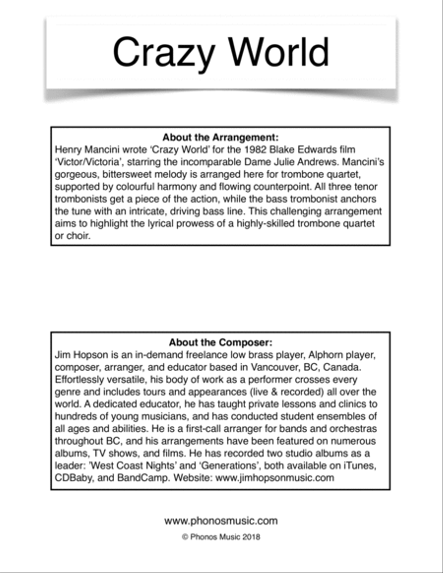 Crazy World Brass Ensemble scores gallery preview page 2