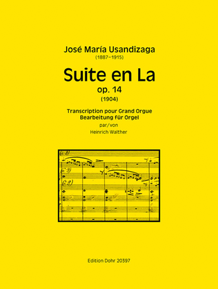 Book cover for Suite en La op. 14 (Transkription für Orgel solo (2015))
