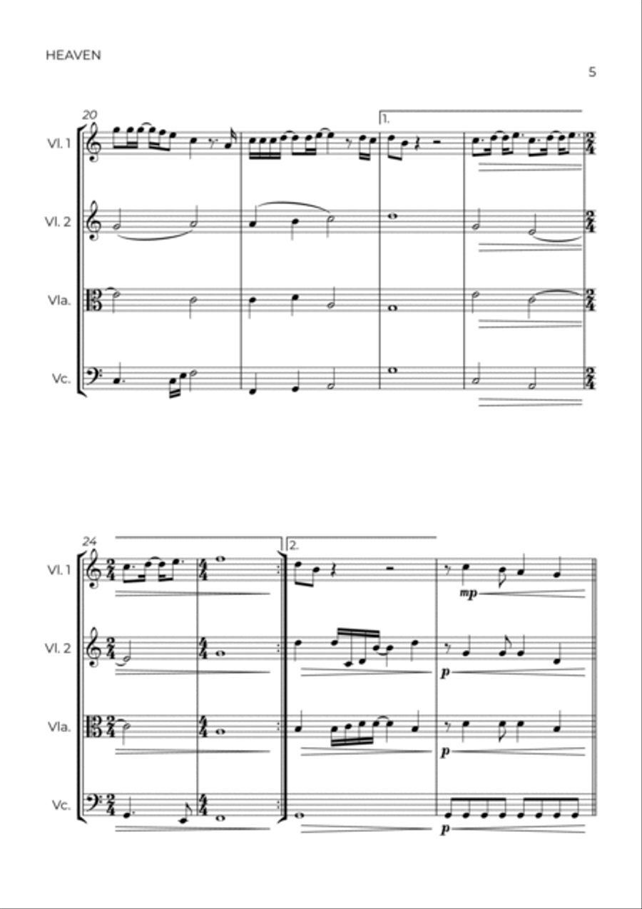 Heaven String Quartet scores gallery preview page 5