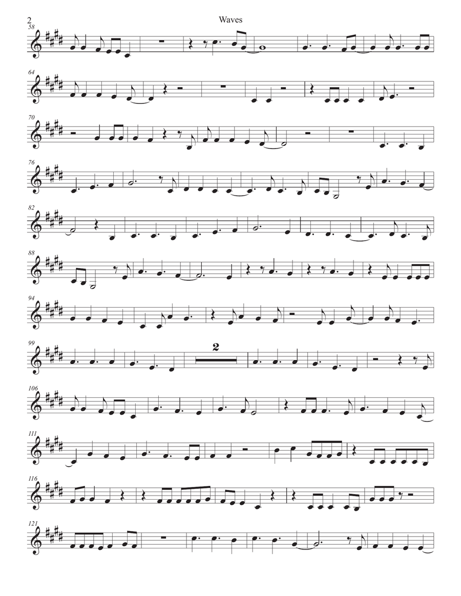 Waves Clarinet Solo scores gallery preview page 2