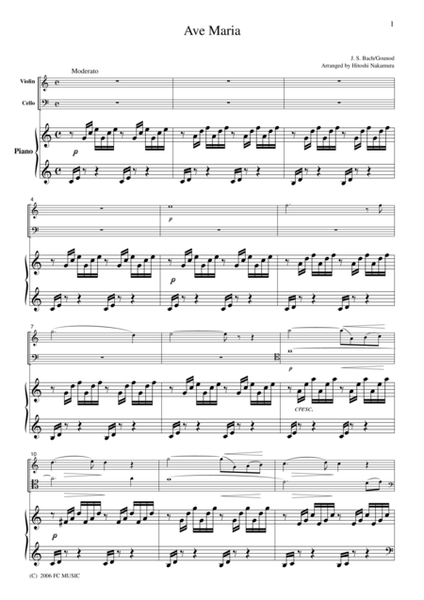 Bach-Gounod  Ave Maria(Violin, Cello & Piano)