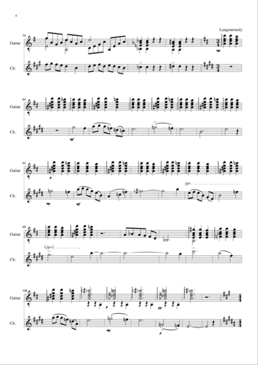 Bergamasca Variations for clarinet and guitar Clarinet scores gallery preview page 4