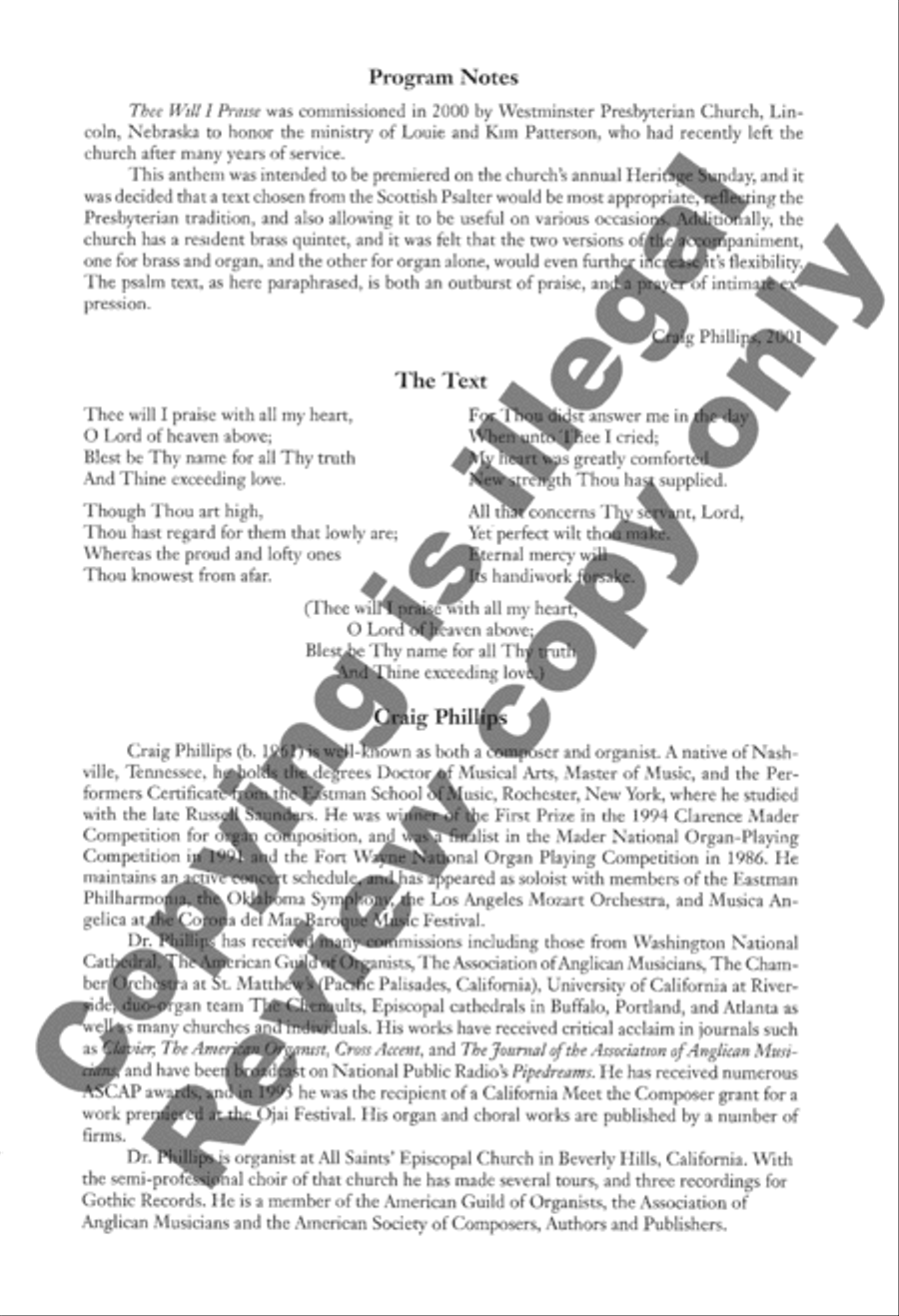 Thee Will I Praise Thee Will I Praise 4-Part scores gallery preview page 2