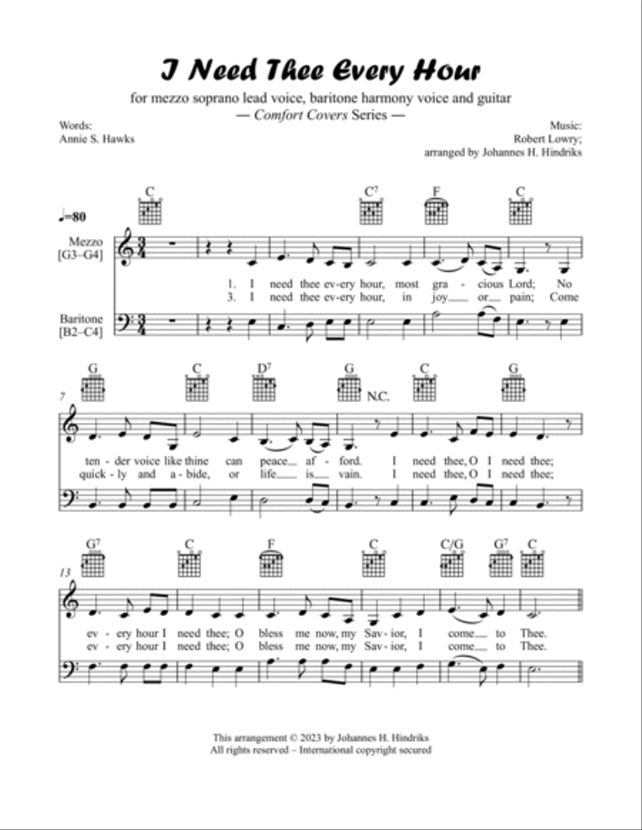 I Need Thee Every Hour Piano scores gallery preview page 2