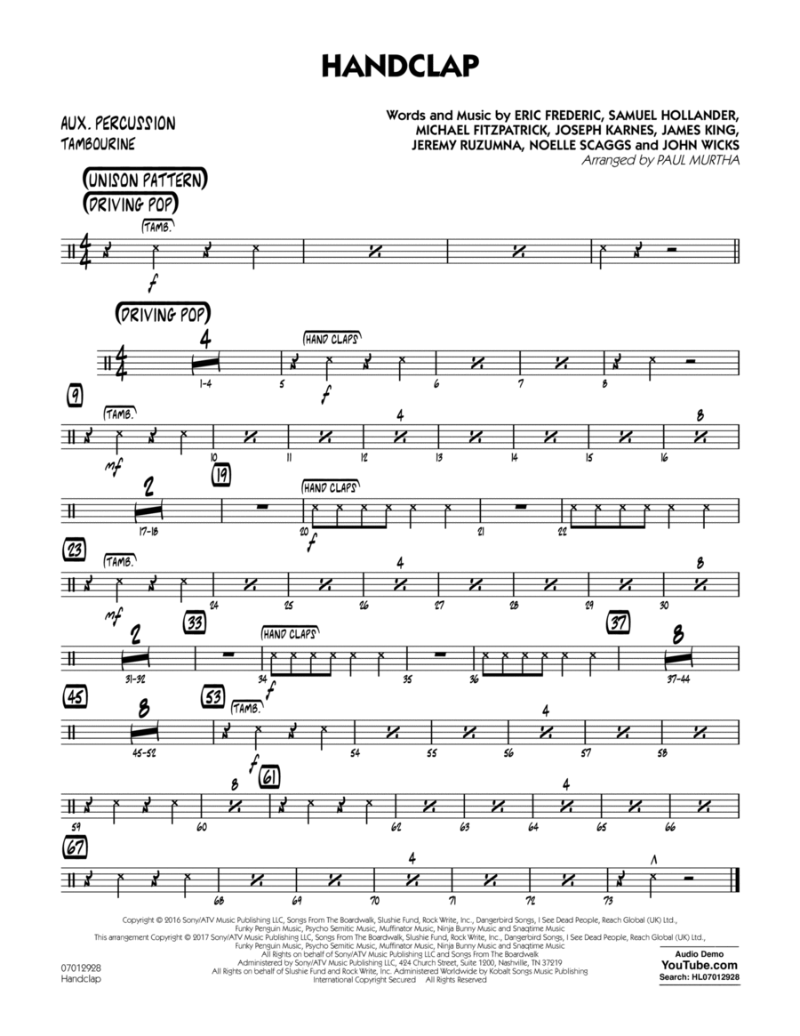 HandClap - Aux Percussion Percussion scores gallery preview page 1