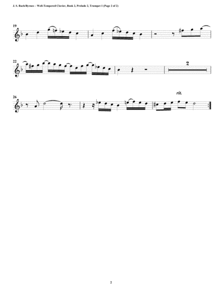 Prelude 02 from Well-Tempered Clavier, Book 2 (Brass Quintet) image number null