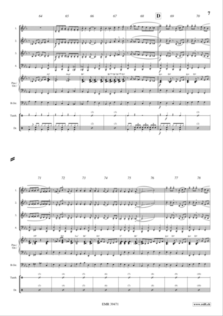 Swinging Santa Claus Woodwind Quartet scores gallery preview page 6