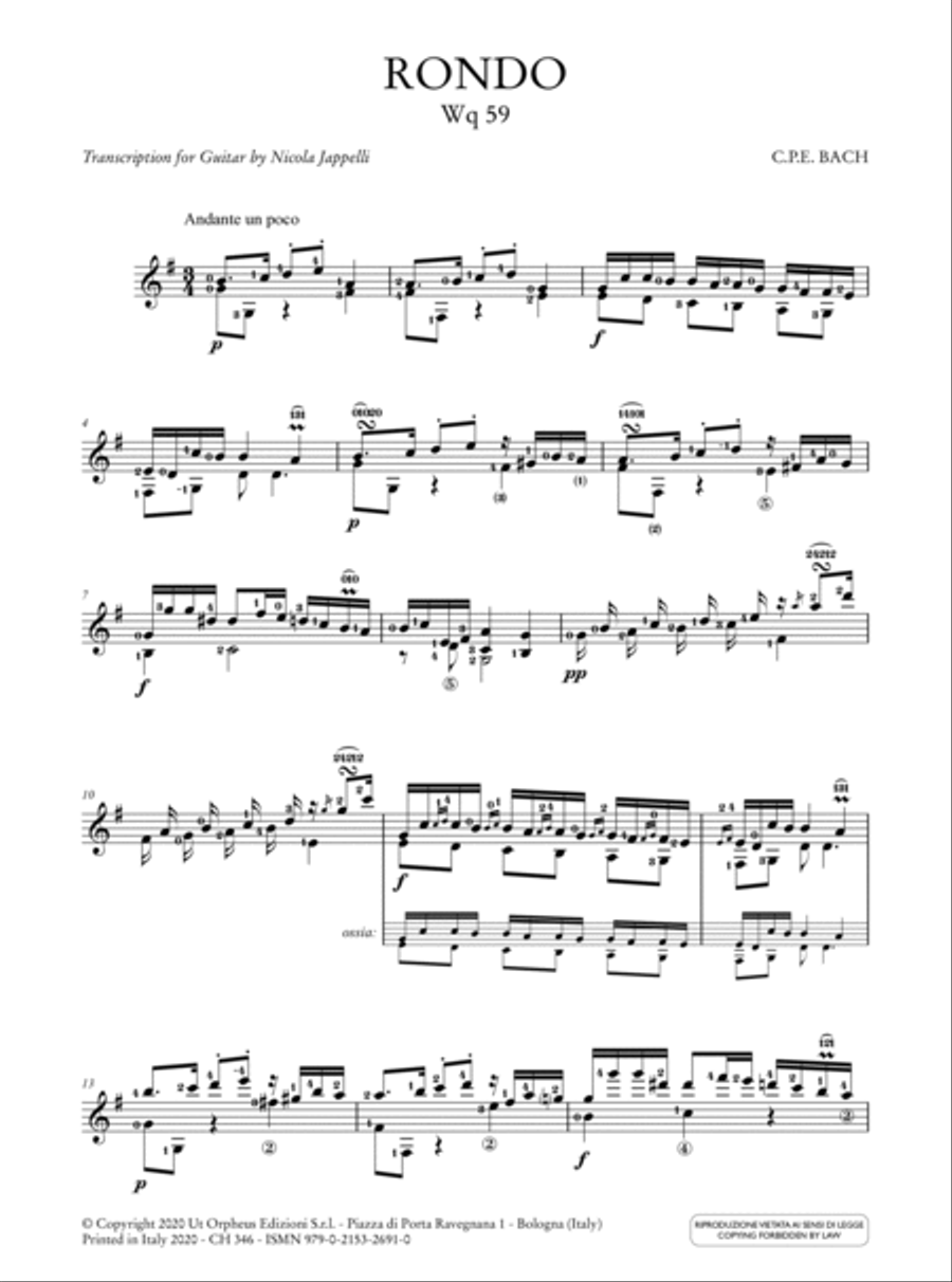2 Rondos (Wq 59 - Wq 66) for Guitar Acoustic Guitar scores gallery preview page 2