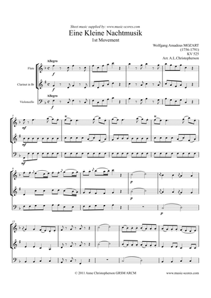 Eine Kleine Nachtmusik - Allegro 1st movement - Flute, Clarinet and Cello