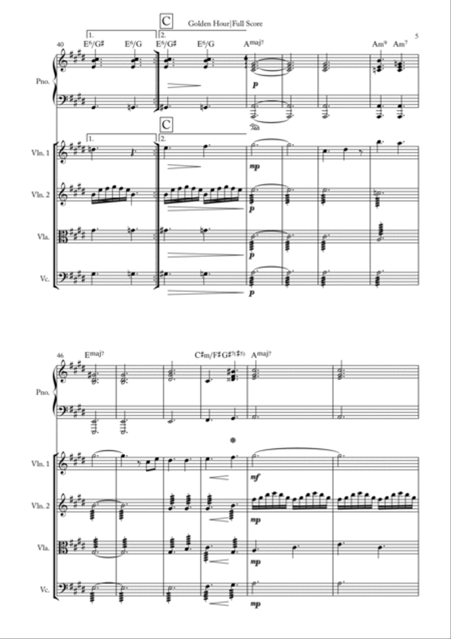 Golden Hour Golden Hour String Quartet scores gallery preview page 5