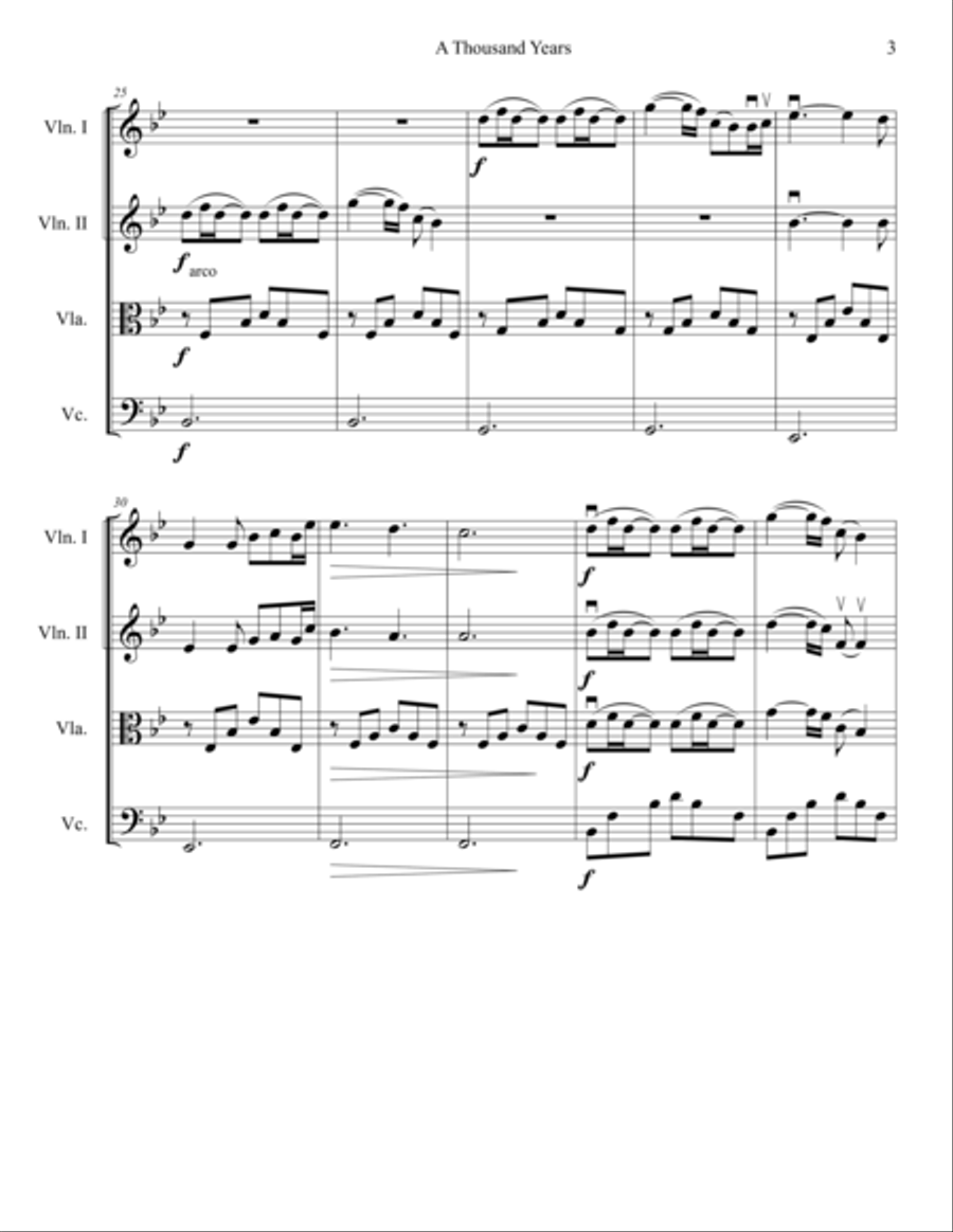 A Thousand Years String Quartet scores gallery preview page 4