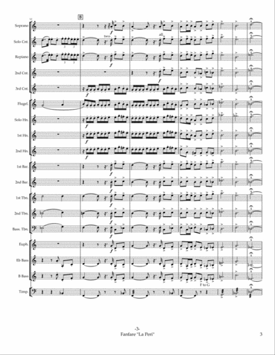 FANFARE Pour preceder La Peri (for Brass Band) Brass Band scores gallery preview page 3