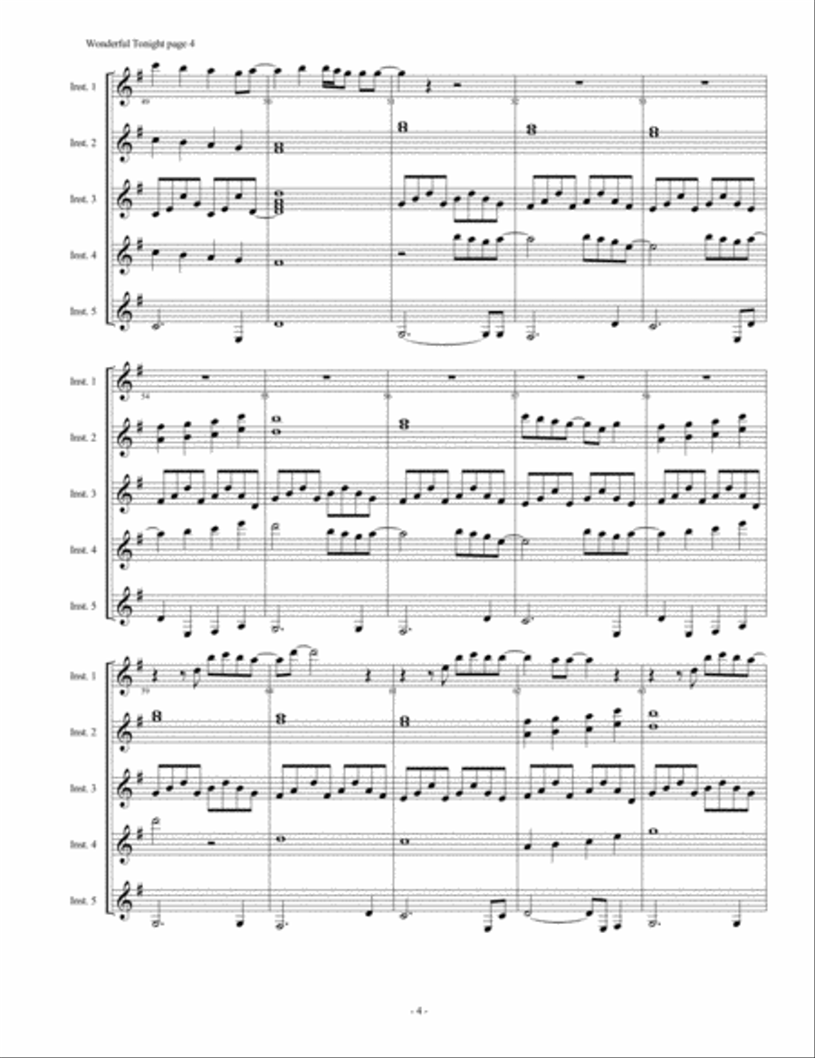 Wonderful Tonight Guitar scores gallery preview page 4