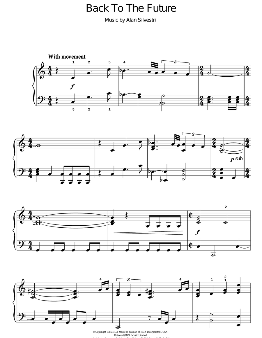 Back To The Future (Theme) Voice scores gallery preview page 1