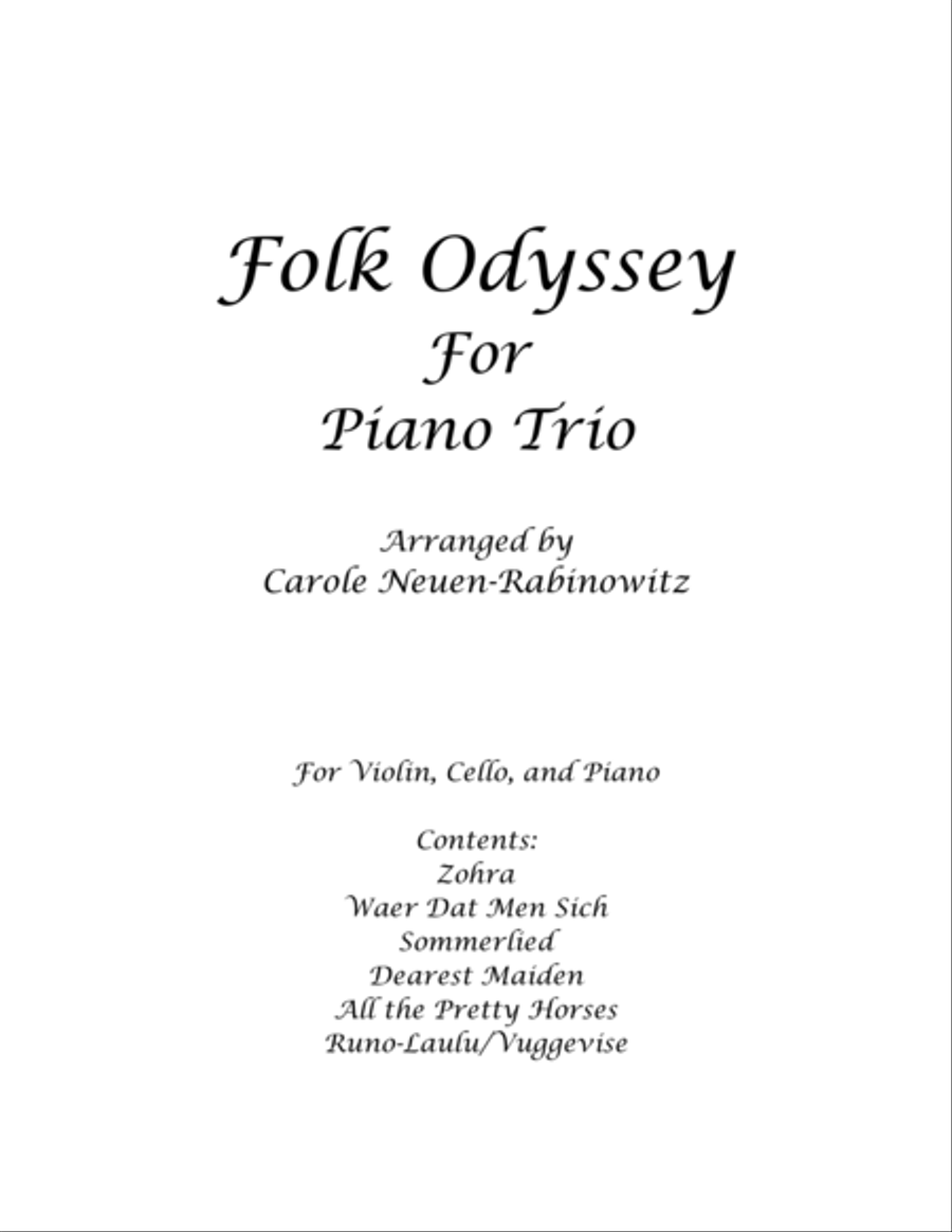 Folk Odyssey for Piano Trio Piano Trio scores gallery preview page 1