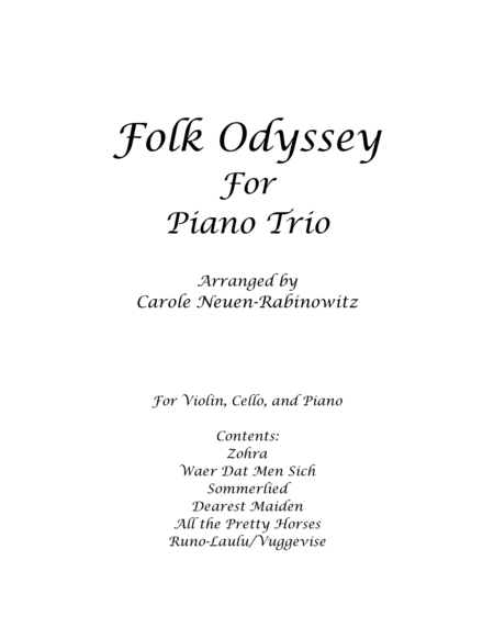 Folk Odyssey for Piano Trio image number null