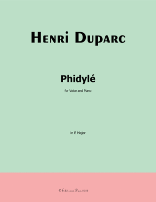 Phidylé, by Henri Duparc, in E Major