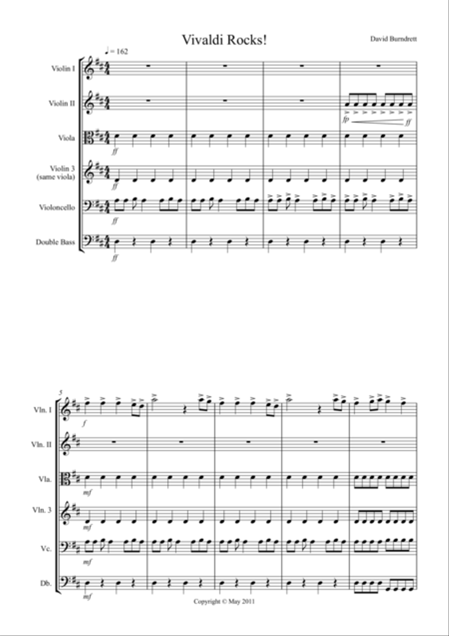 Vivaldi Rocks! for String Orchestra String Quartet scores gallery preview page 1