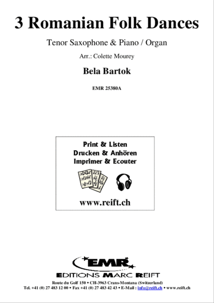 3 Romanian Folk Dances Tenor Saxophone scores gallery preview page 2
