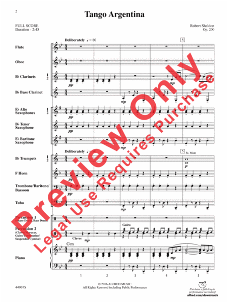 Tango Argentina Concert Band scores gallery preview page 19