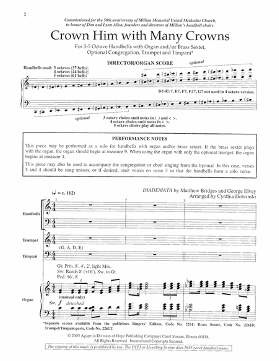 Crown Him with Many Crowns 5-Octaves scores gallery preview page 2