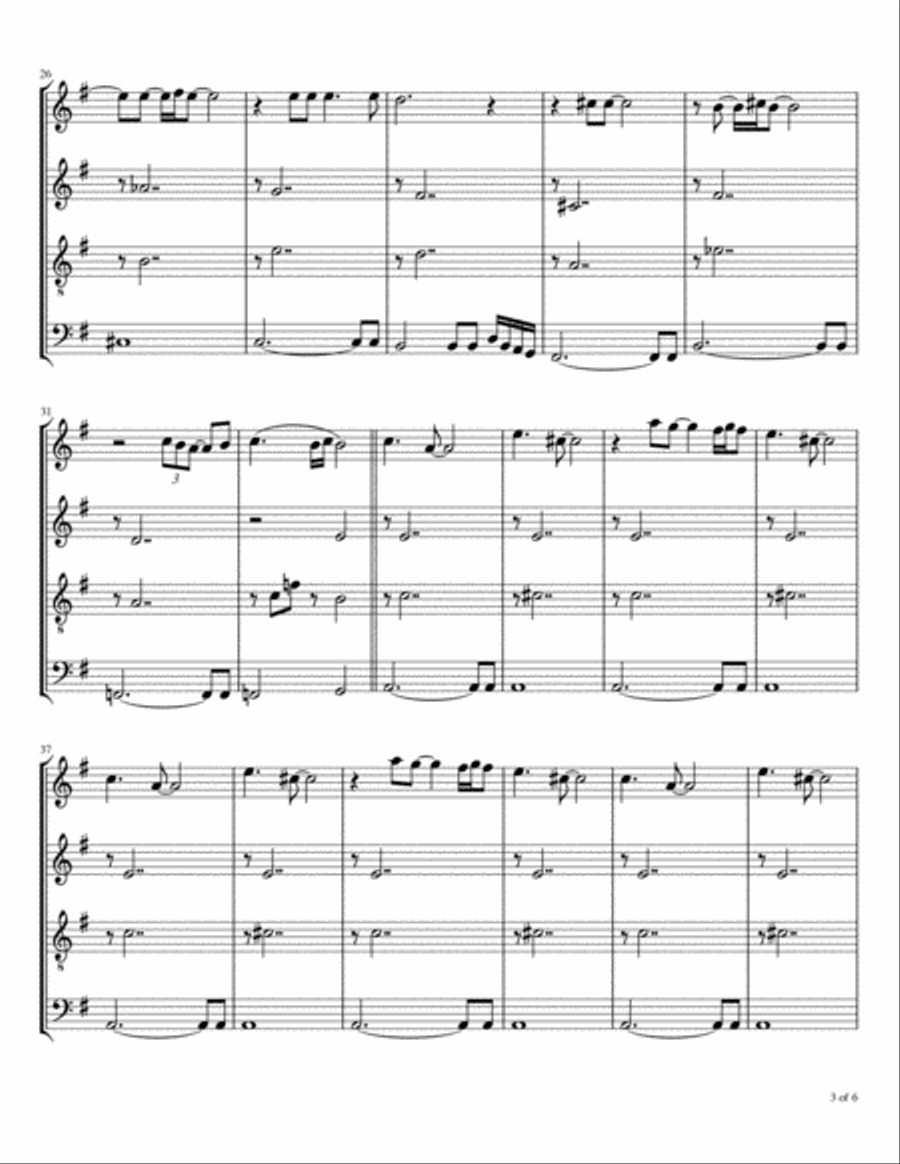 Sail On Woodwind Quartet scores gallery preview page 4