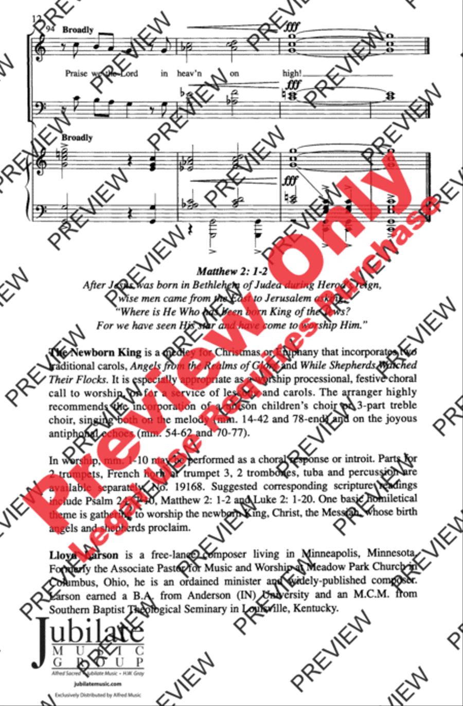 The Newborn King The Newborn King 4-Part scores gallery preview page 23