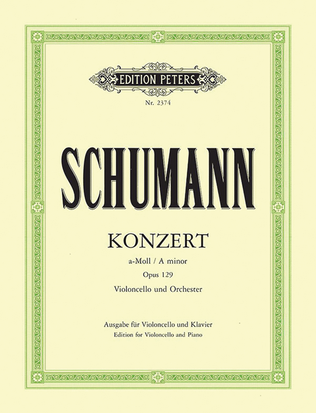 Book cover for Cello Concerto in A minor Op. 129 (Edition for Cello and Piano)