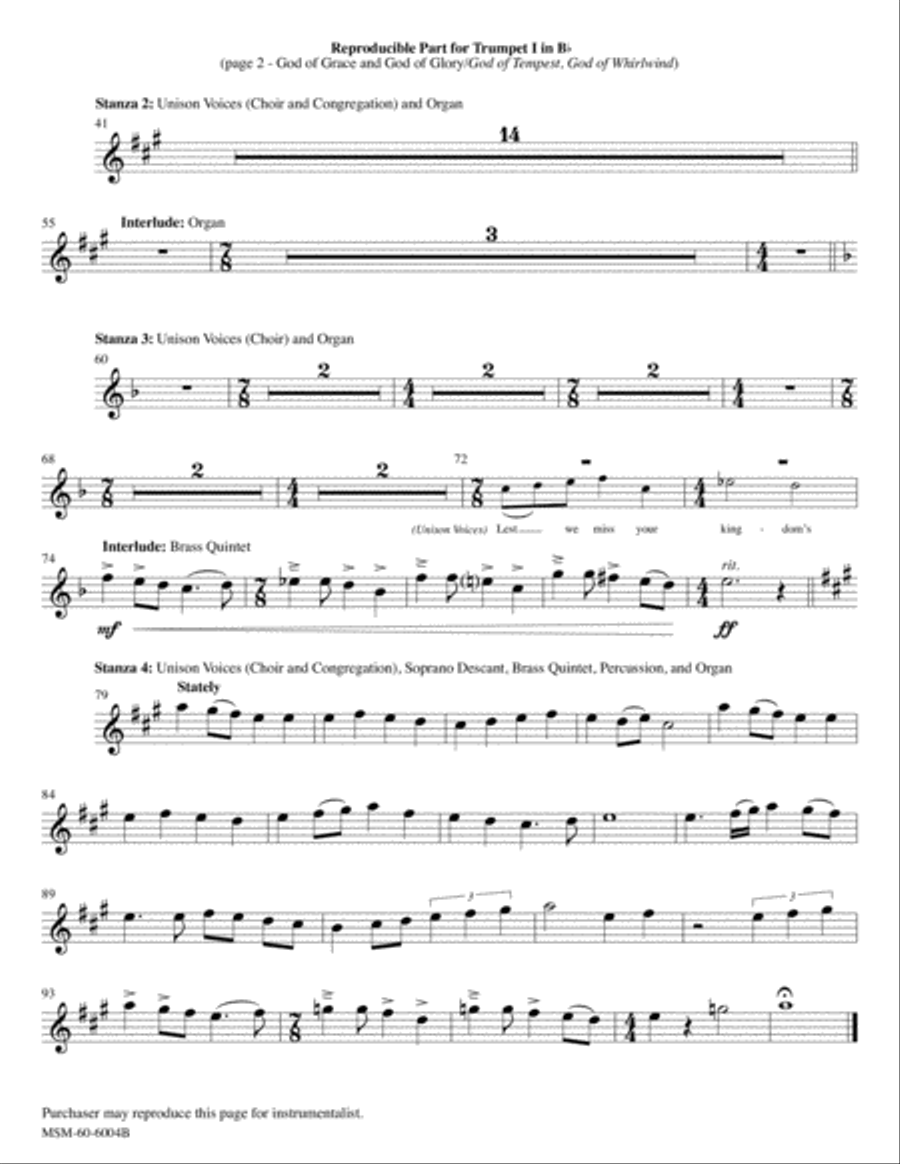 God of Grace and God of Glory God of Tempest, God of Whirlwind Choir scores gallery preview page 2