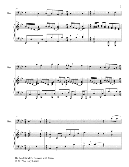HE LEADETH ME (Duet – Bassoon & Piano with Score/Part) image number null