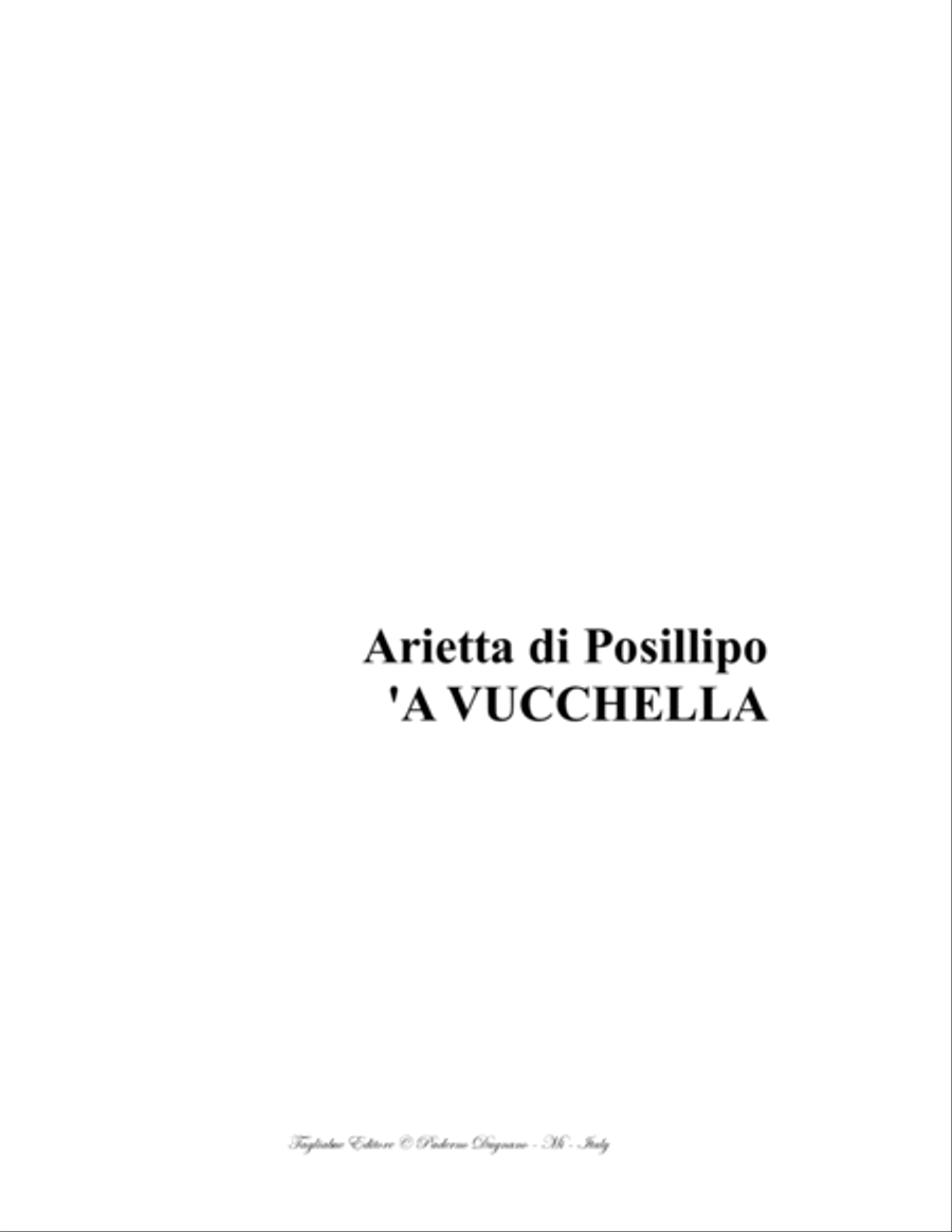 Arietta di Posillipo: 'A VUCCHELLA - F.P Tosti - For Tenor and Piano Tenor Voice scores gallery preview page 1