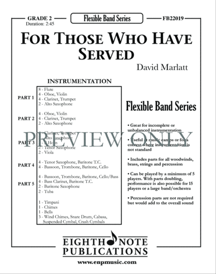 For Those Who Have Served Concert Band scores gallery preview page 2