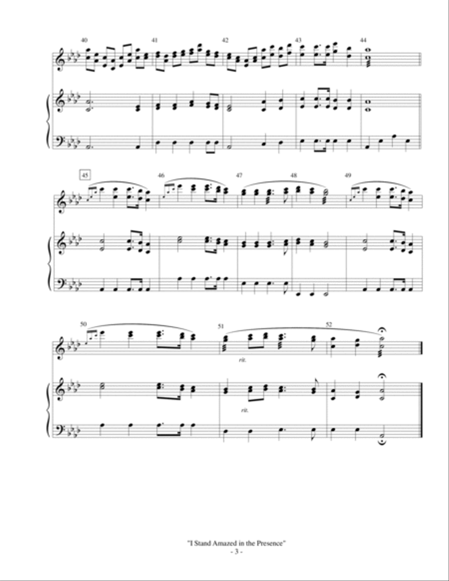 I Stand Amazed in the Presence (My Savior's Love) - xylophone/marimba with piano accompaniment Piano scores gallery preview page 3