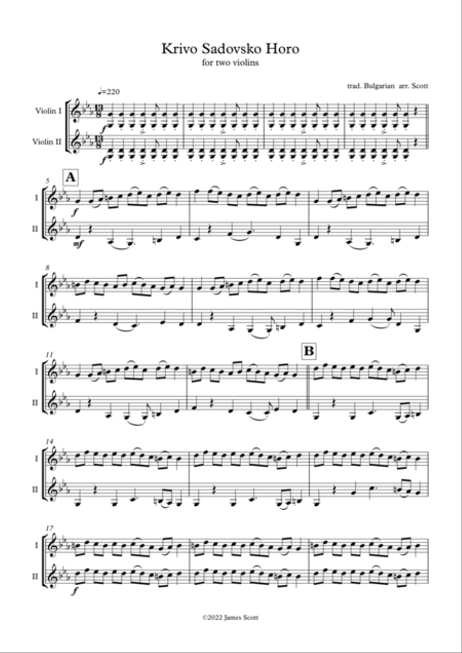 Krivo Sandovsko Horo Krivo Sandovsko Horo String Duet scores gallery preview page 2